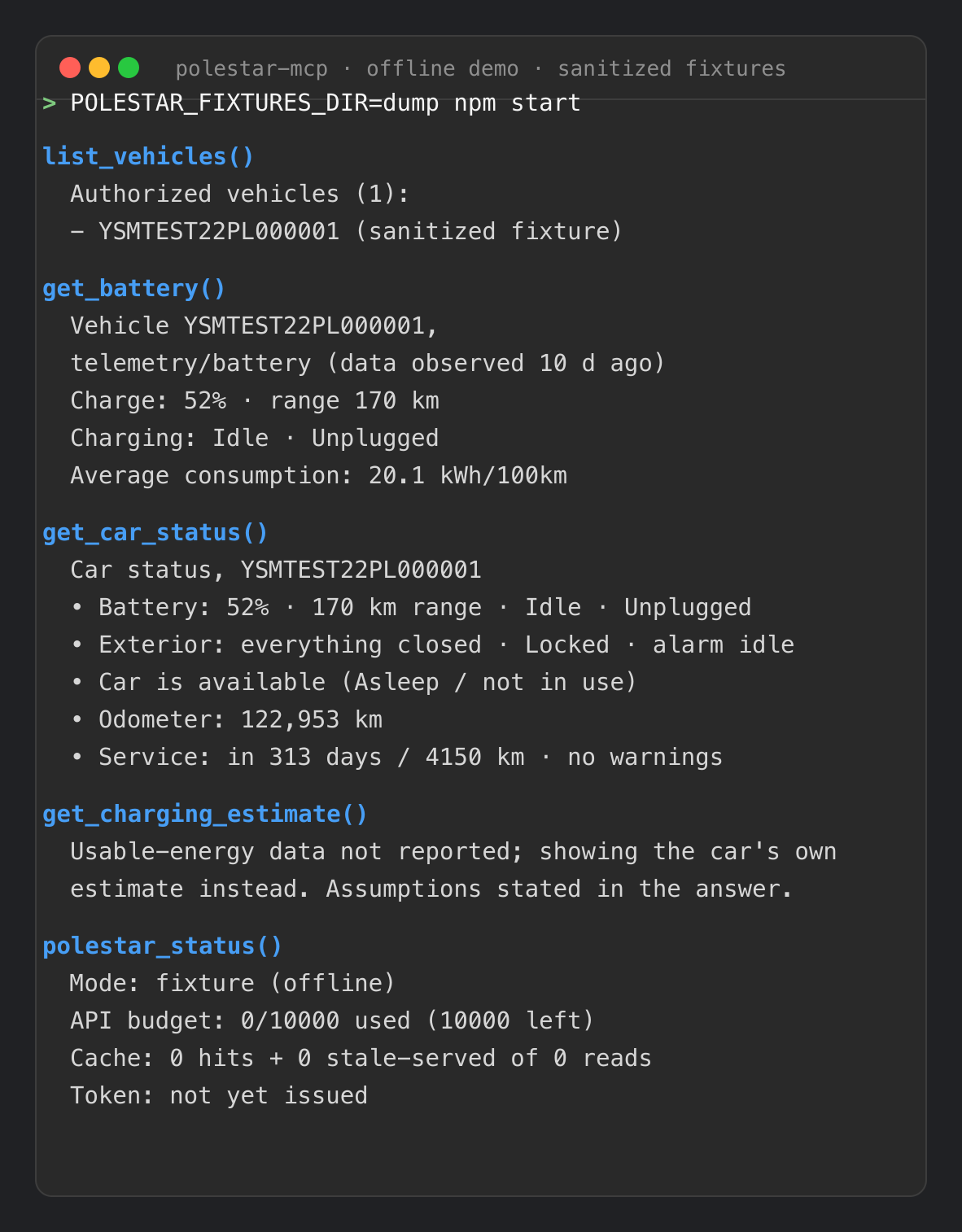 polestar-mcp - Your Polestar's answers over the Model Context Protocol.